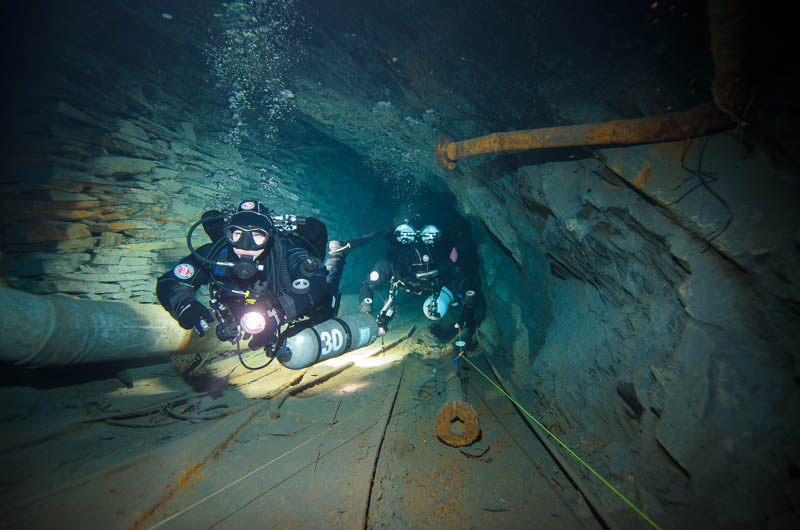 Höhlentauchen in der Schiefergrube Christine im Mai 2013